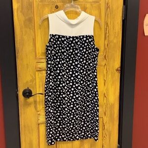 Karl Lagerfeld Black and White Polka Dot Sleeveless Mini Dress